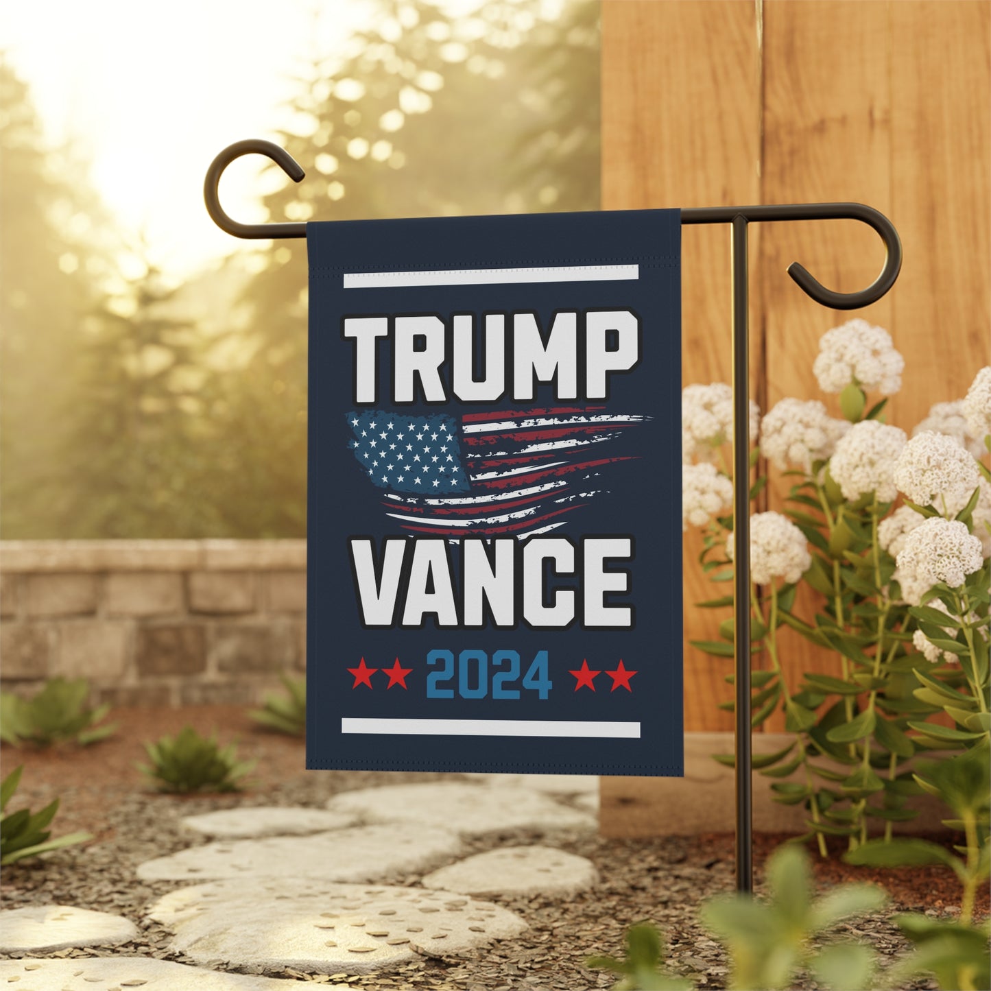 Trump Vance 2024 Republican Presidential Election Garden & House Vintage Flag Banner