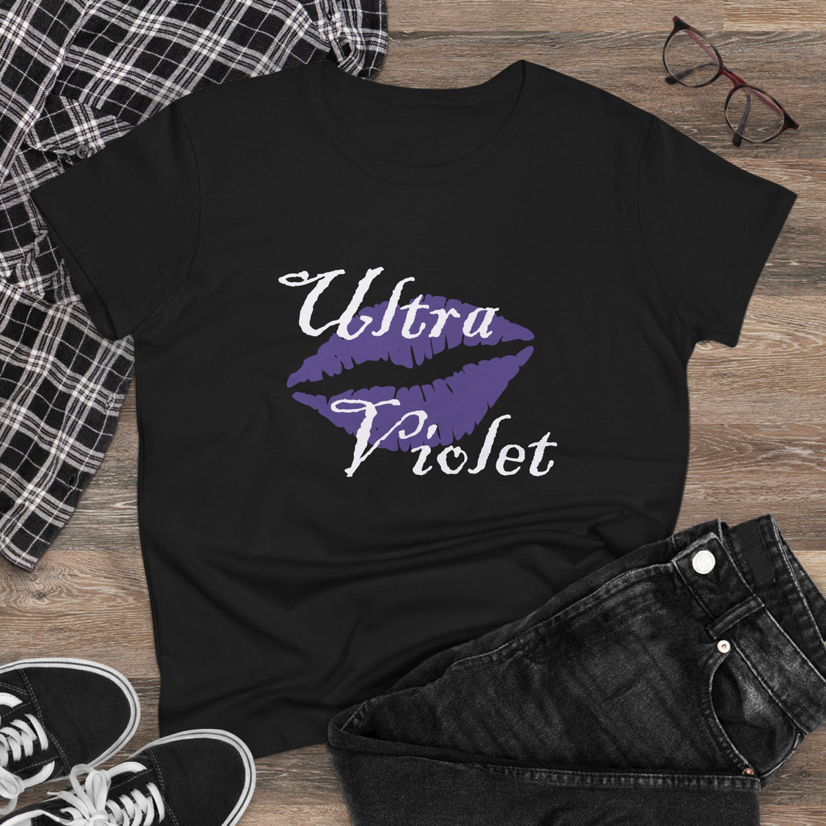 Ultra Violet Kiss T-shirt — Women's Purple Lip Design Shirt