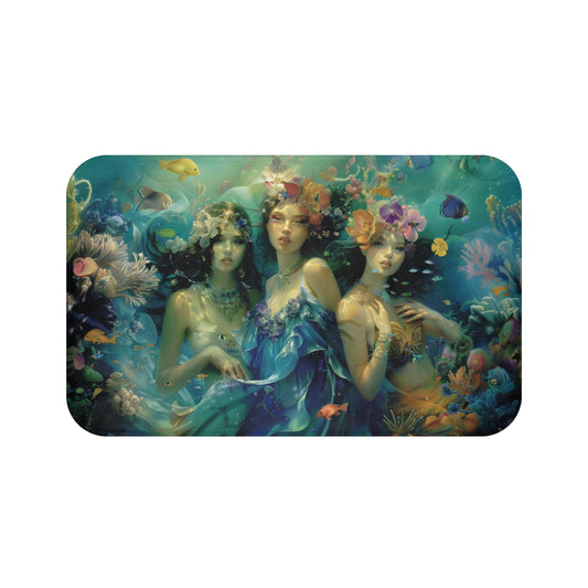 Sea Witch Bath Mat, Mystical Mermaid, Water Goddesses, Ocean Decor, Boho Bathroom Rug, Nautical Gift, Coastal Home Accessory