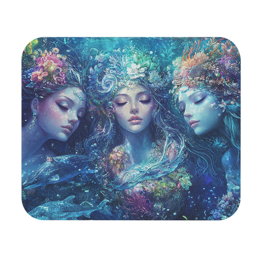 Mouse Pad - Three Ethereal Mermaids Underwater Design