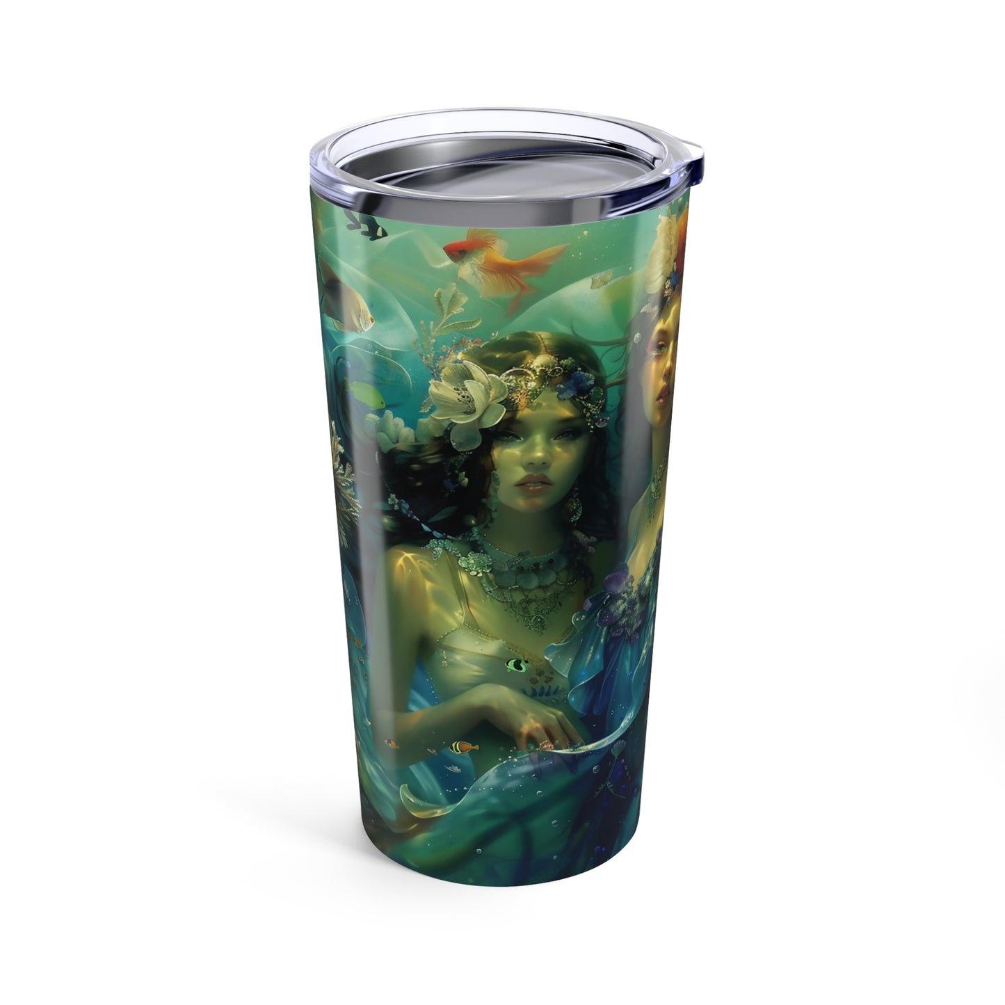 09 Mermaid Tumbler, To-go Coffee Cup, Water Goddesses, Mermaidcore, Fairycore, Goddess, Stainless Steel Travel Tumbler 20oz