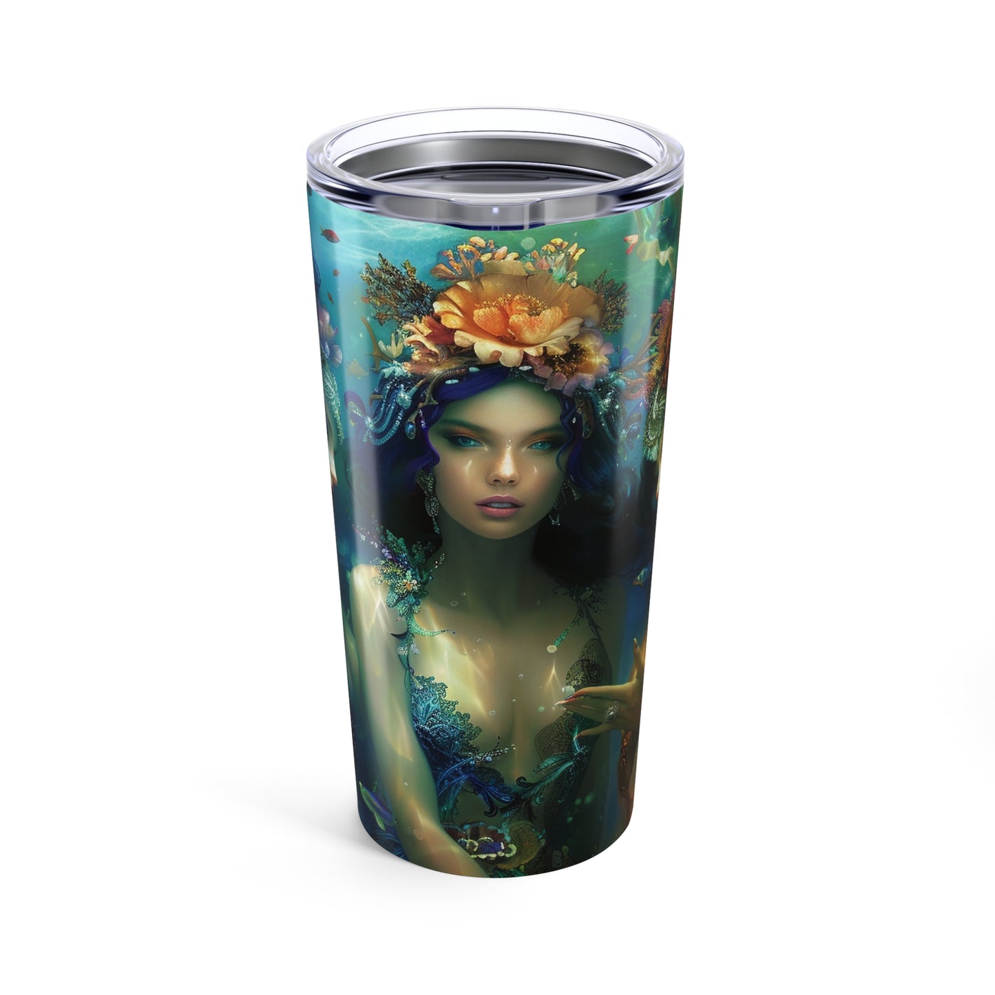 07 Mermaid Tumbler, Water Goddesses, To-go Coffee Cup, Mermaidcore, Fairycore, Goddess, Stainless Steel Travel Tumbler 20oz