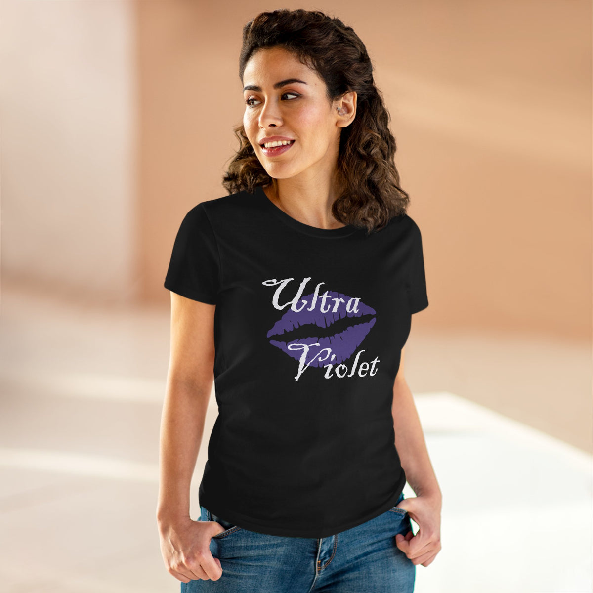 Ultra Violet Kiss T-shirt — Women's Purple Lip Design Shirt