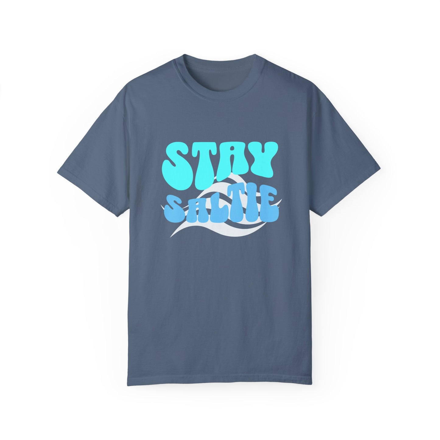 Stay Saltie Beach Outfit Vacation Clothing With Ocean Wave Comfort Colors Unisex Dark T-shirt