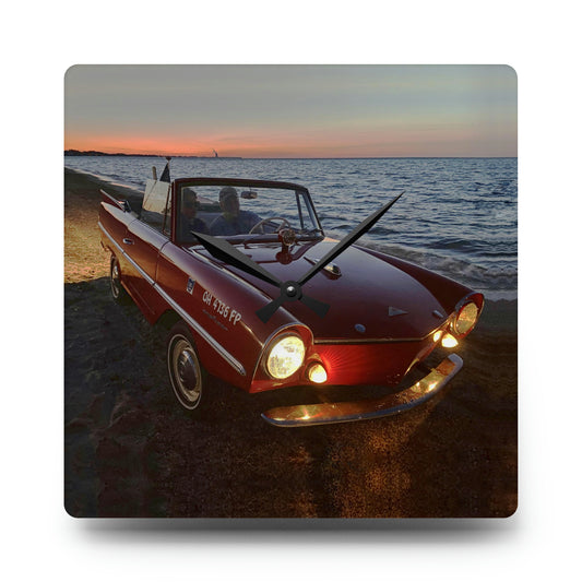 Amphicar at NIght Acrylic Wall Clock 10.75 inch