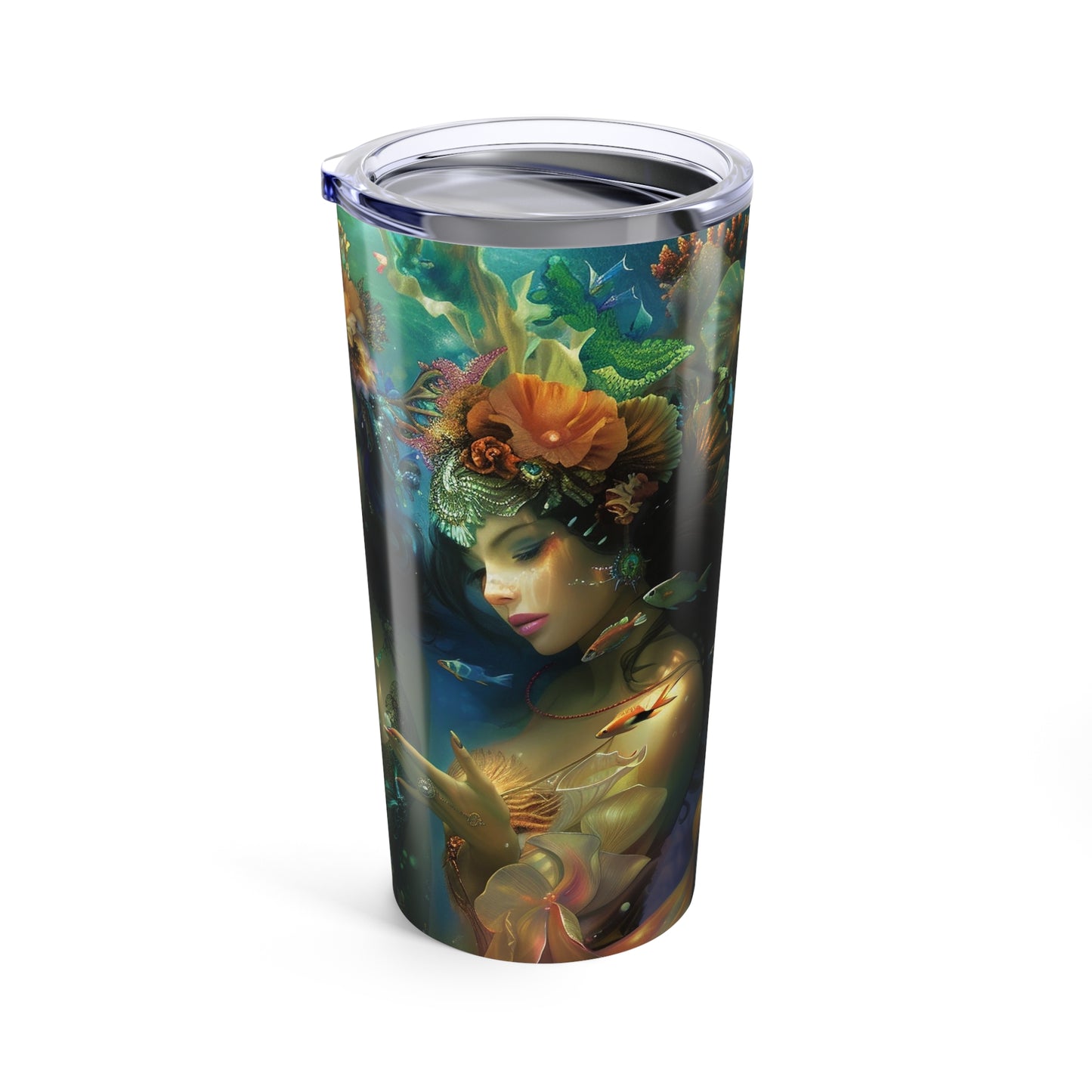 07 Mermaid Tumbler, Water Goddesses, To-go Coffee Cup, Mermaidcore, Fairycore, Goddess, Stainless Steel Travel Tumbler 20oz