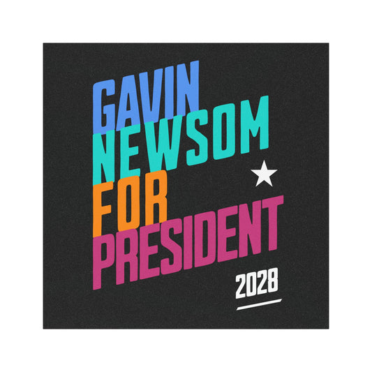 Gavin Newsom 2028, 5x5" Car or Truck Magnet, 2028 Presidential Political Campaign, Removable Election Magnet for Supporters
