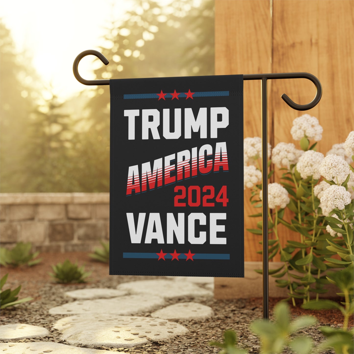 Trump Vance 2024 Republican Presidential Election Garden & House Vintage Flag Banner