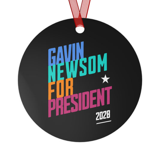 Gavin Newsom 2028 Metal Ornament, Political Presidential Campaign, Holiday Decorations, Democratic Supporters Keepsake