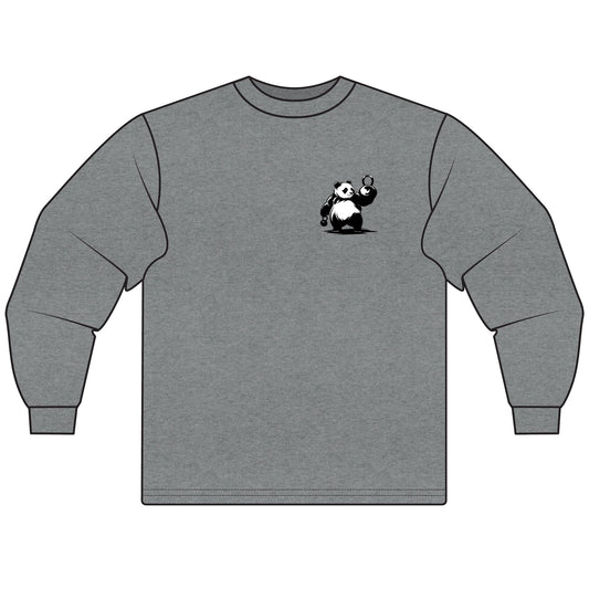 The Progress is Real: Playful Panda Kettlebell Fitness Long Sleeve T-Shirt