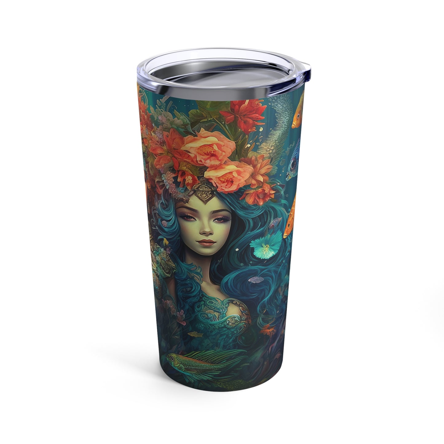 20 oz Stainless Steel Tumbler with Trio of Water Goddesses Design