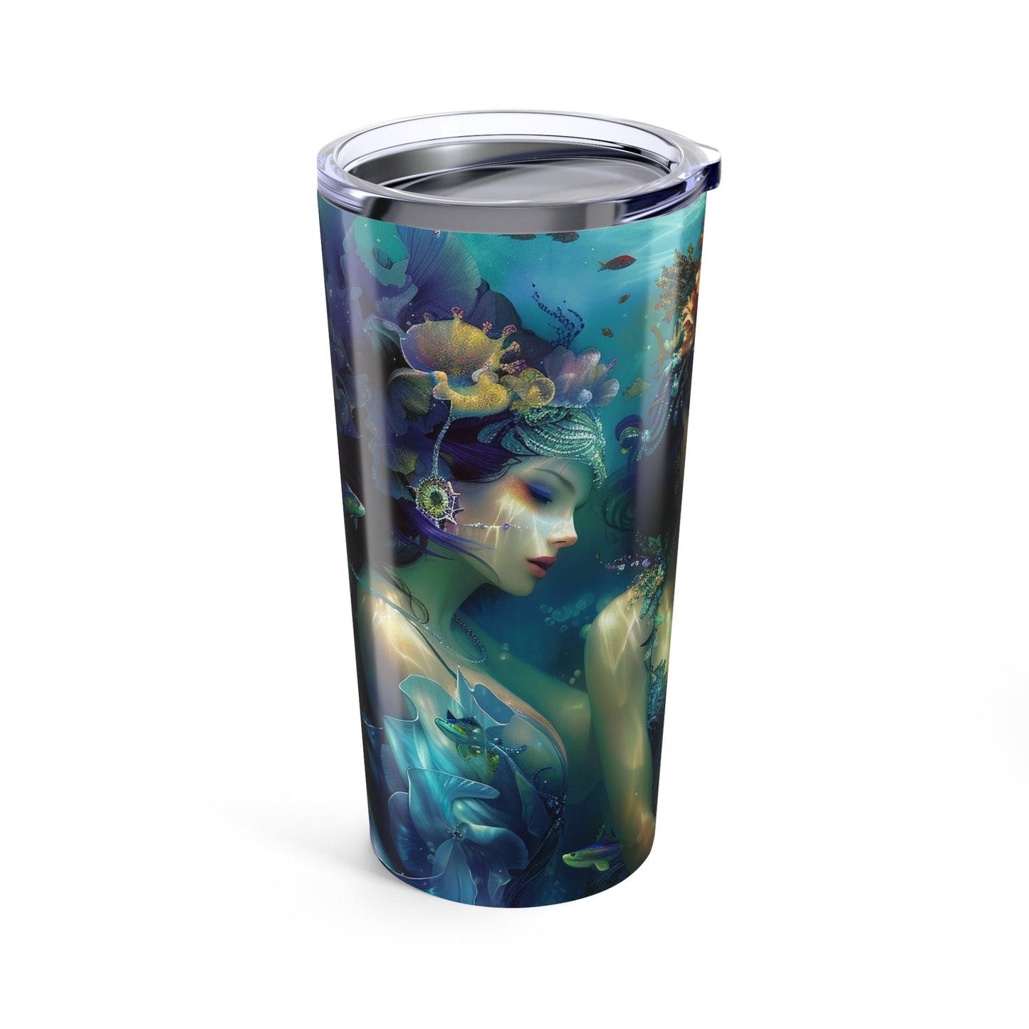 07 Mermaid Tumbler, Water Goddesses, To-go Coffee Cup, Mermaidcore, Fairycore, Goddess, Stainless Steel Travel Tumbler 20oz