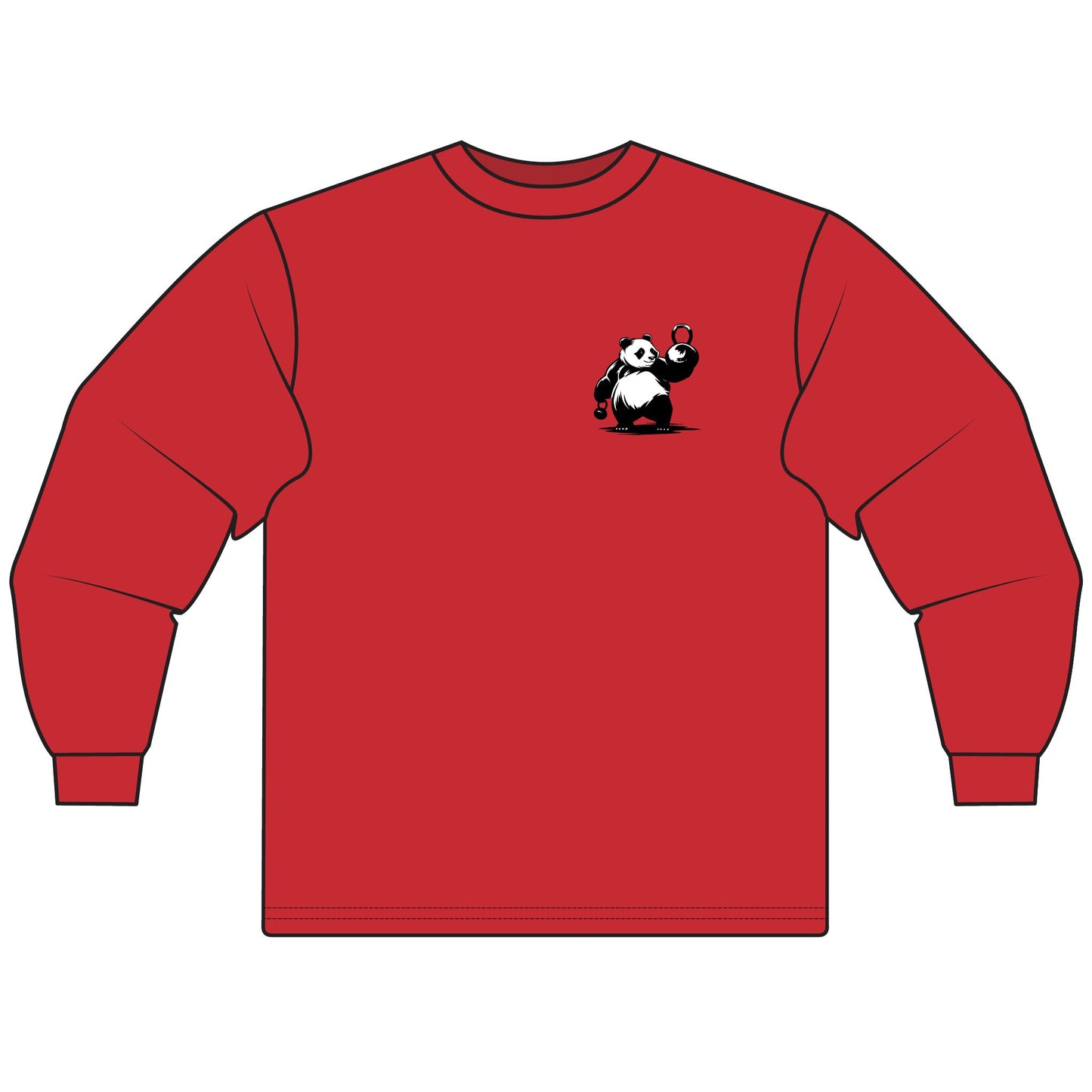 The Progress is Real: Playful Panda Kettlebell Fitness Long Sleeve T-Shirt