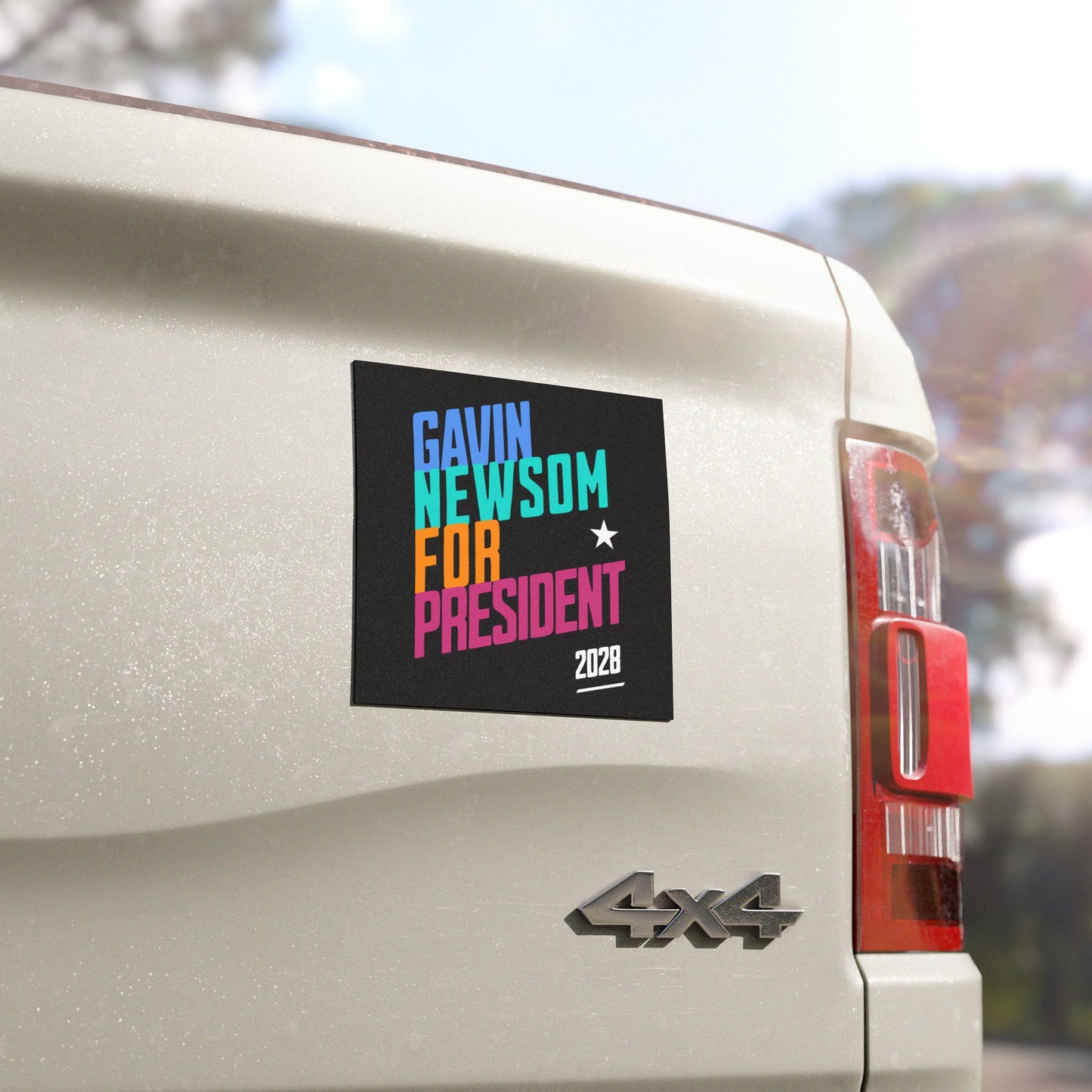 Gavin Newsom 2028, 5x5" Car or Truck Magnet, 2028 Presidential Political Campaign, Removable Election Magnet for Supporters