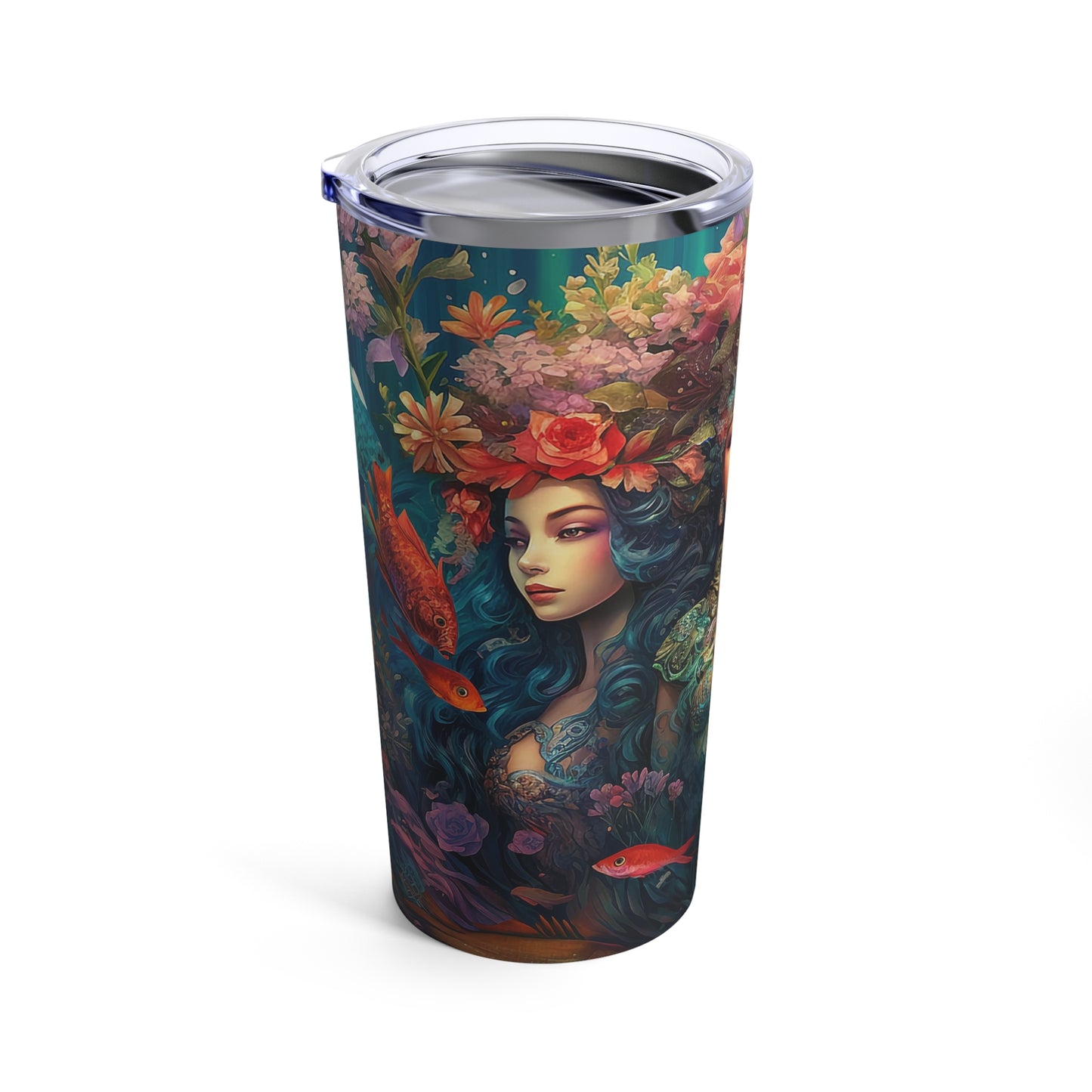 20 oz Stainless Steel Tumbler with Trio of Water Goddesses Design