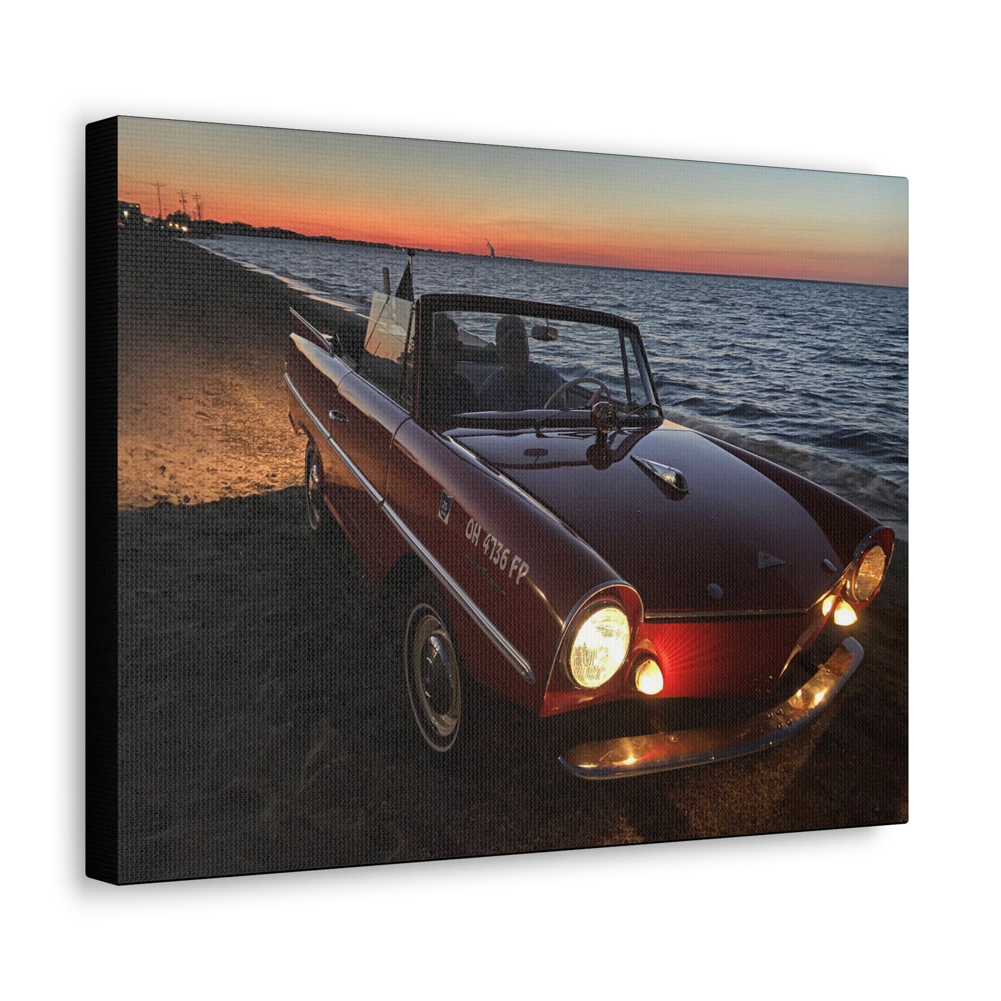 Amphicar at Night - Port Clinton, Ohio Canvas Gallery Wraps