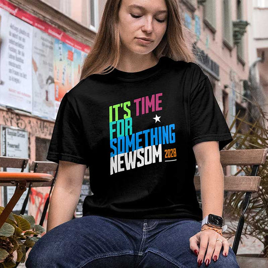 Newsom 2028 Unisex T-Shirt, It's Time for Something Newsom,  Presidential Political Campaign, Election Shirt for Democratic Supporters