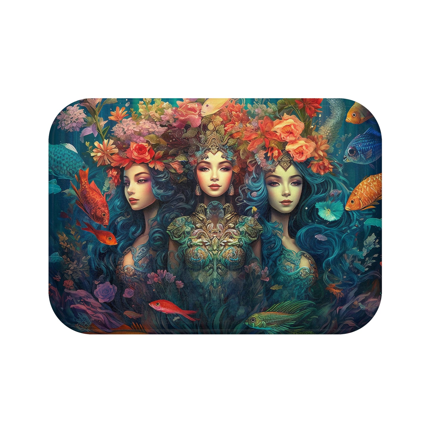 Trio of Water Goddesses Bath Mat