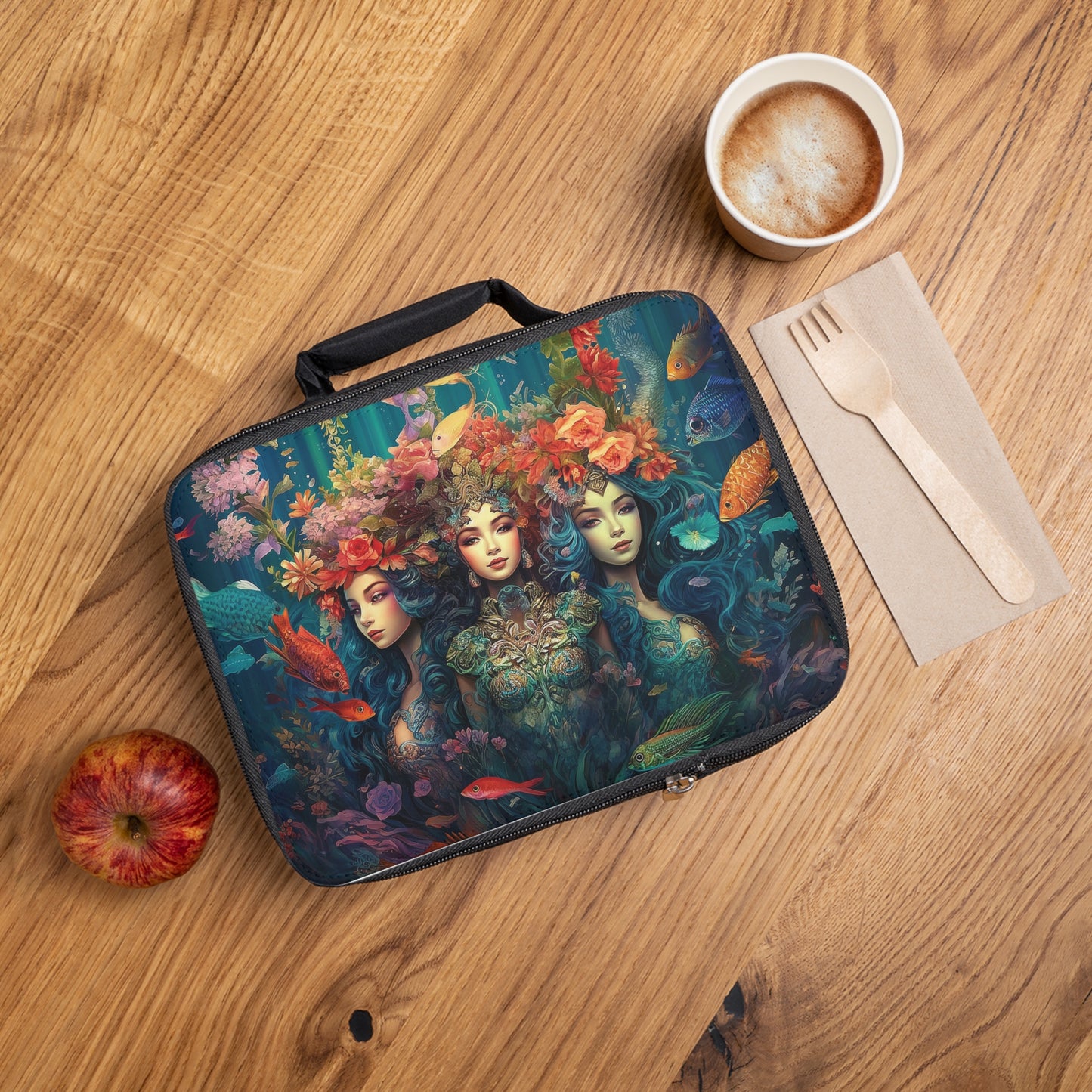 Trio of Water Goddesses Colorful Ladies, Girls Insulated Lunch Bag, Box, Lunchbox for Women