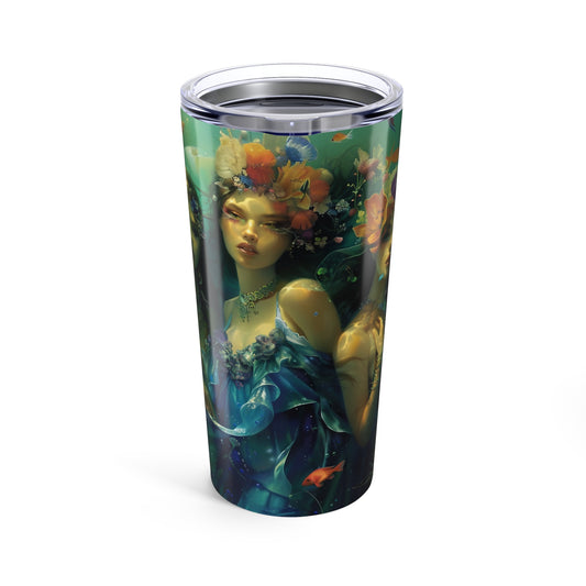 09 Mermaid Tumbler, To-go Coffee Cup, Water Goddesses, Mermaidcore, Fairycore, Goddess, Stainless Steel Travel Tumbler 20oz