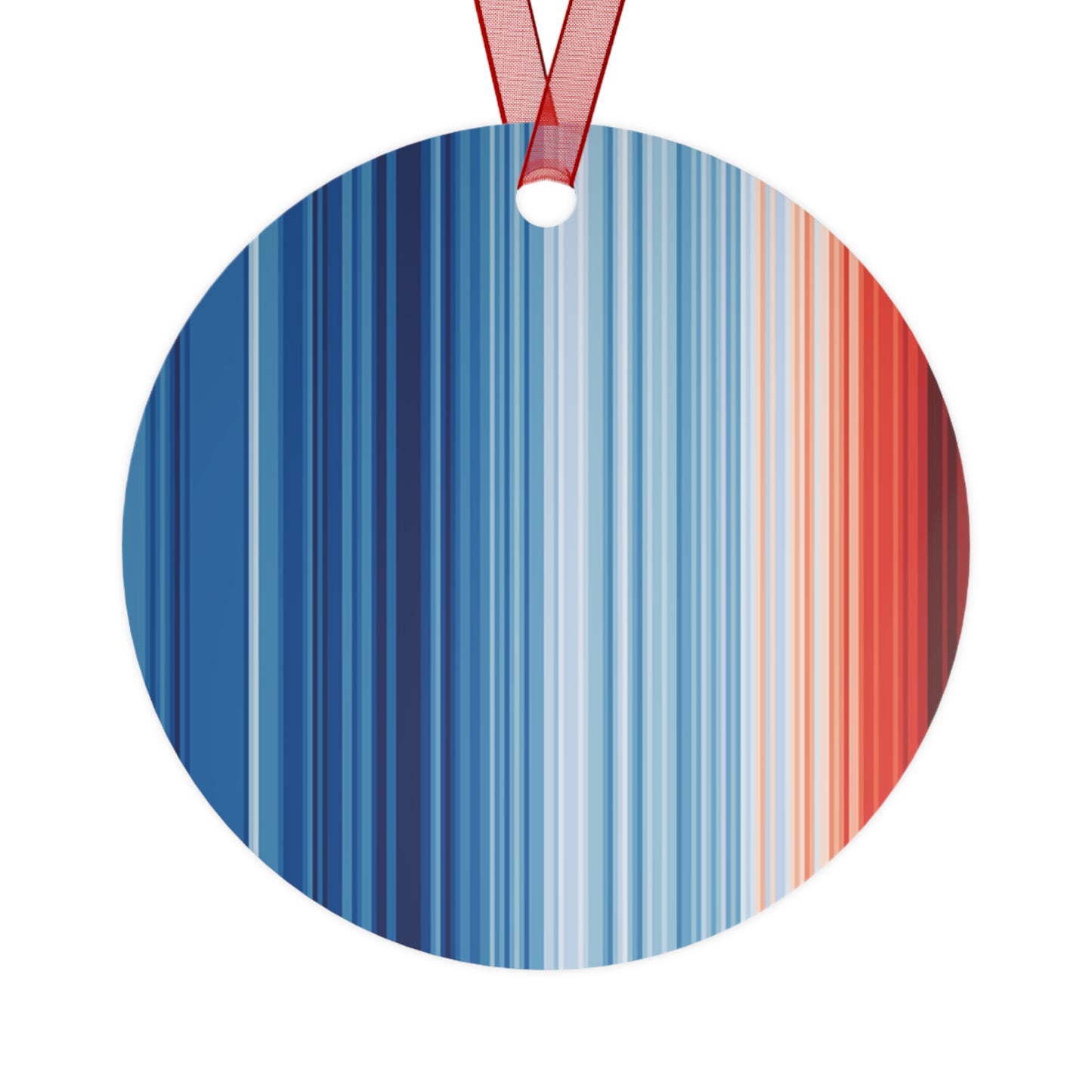 Global Warming Stripes Metal Ornament, 1850-2022 | Climate Change Awareness Christmas Tree Decoration