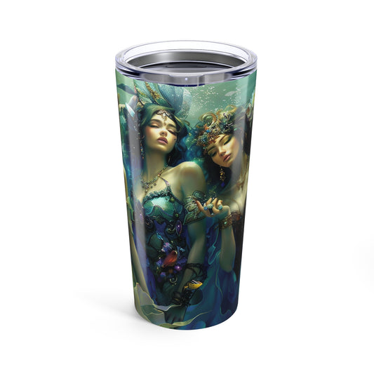 Flowy Water Goddesses, Mermaidcore, Fairycore, Goddess, Mermaid Coffee Cup, Travel Mug, To-go Stainless Steel Tumbler 20oz