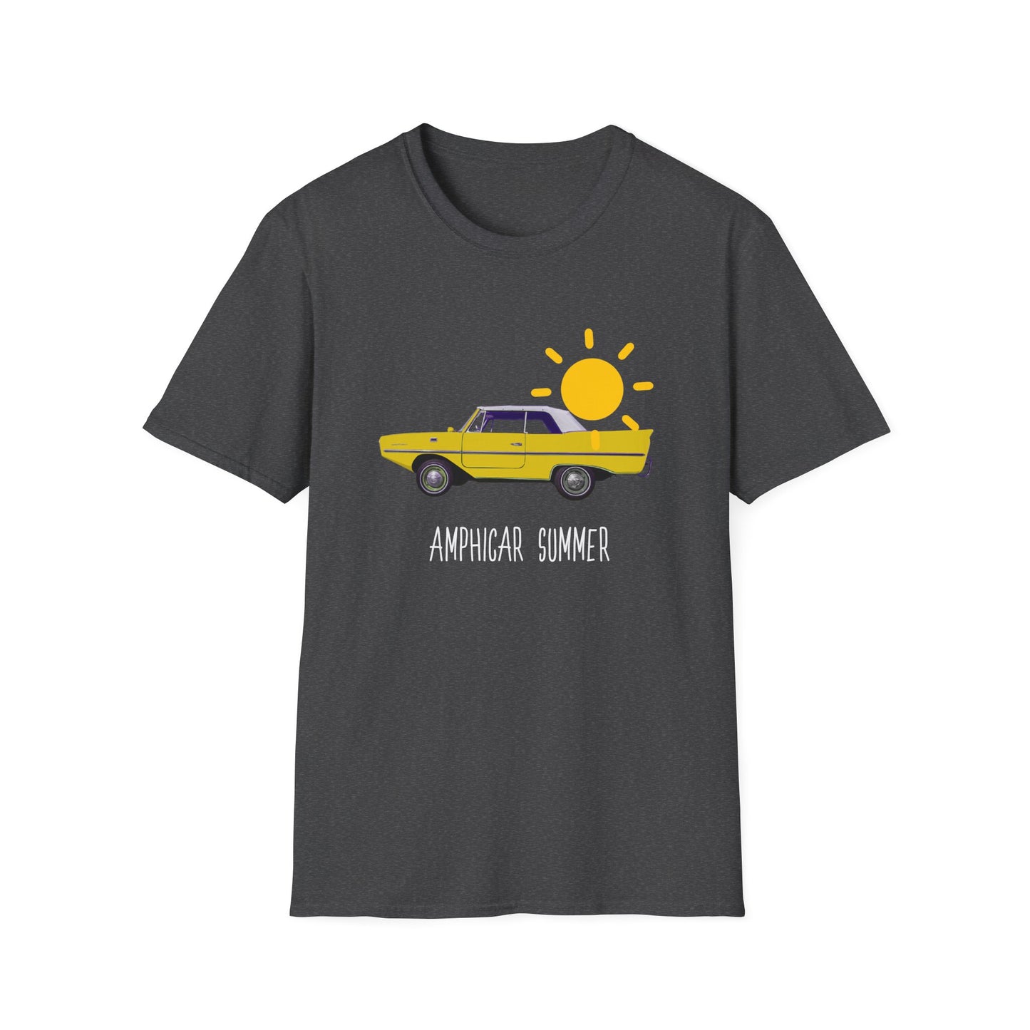 Amphicar Summer Shirt for Car Shows, Swim-ins and Spash-Ins, Collector Car, Vintage and Retro - Yellow Car Softstyle T-Shirt