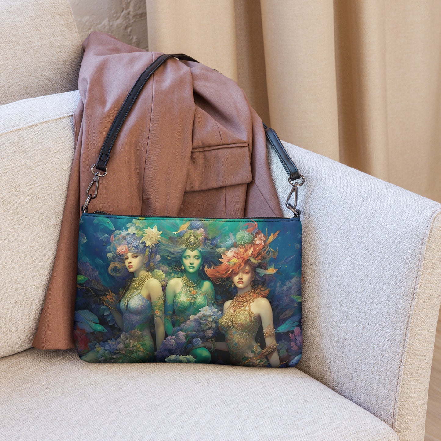 3 Dreamy Water Goddesses Crossbody Bag