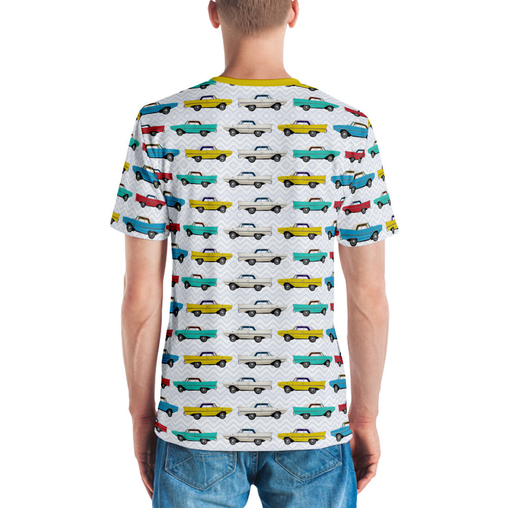 Amphicar - The Car That Swims All-over-print Yellow Collar Men's T-shirt for Swim-ins and Car Shows