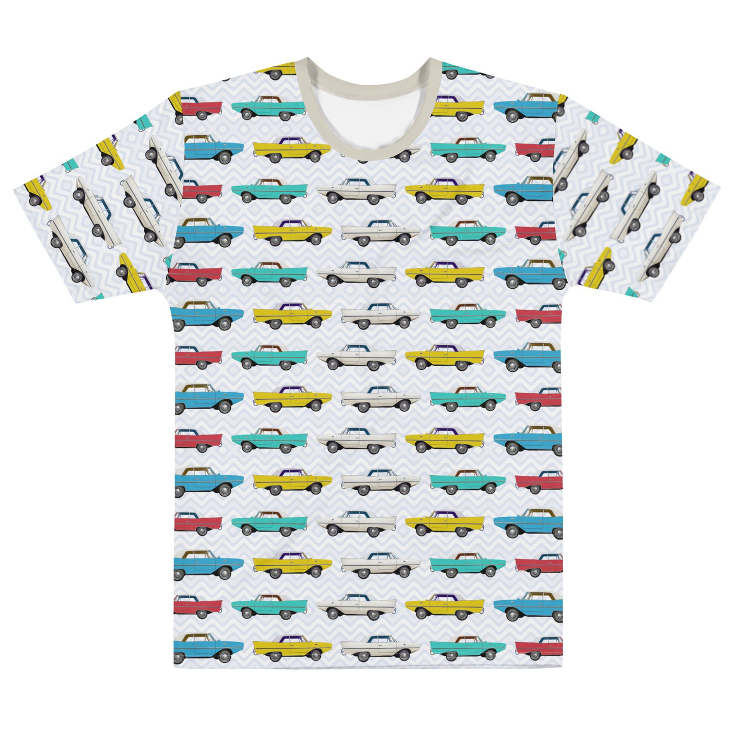 Amphicar - The Car That Swims All-over-print Sand Collar Men's T-shirt for Swim-ins and Car Shows