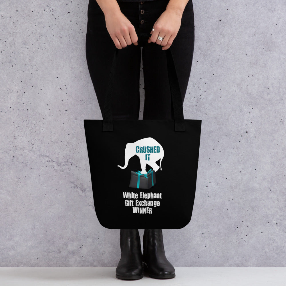 Crushed It! White Elephant Exchange Funny Gag Under 25 Tote bag – Transfer  Art Store, image size:1000x1000