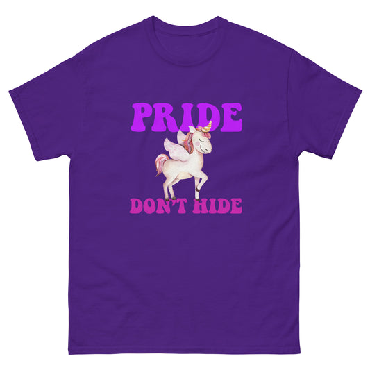 Celebrate LGBTQ Pride Events Month Pride Don't Hide Unicorn T-shirt