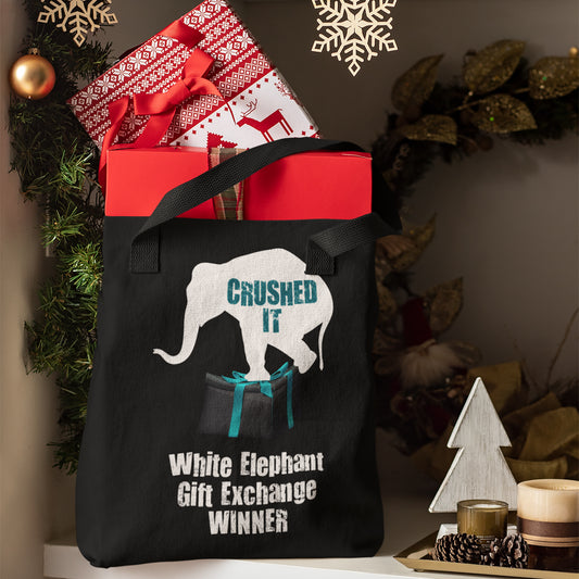 Crushed It! White Elephant Exchange Funny Gag Under 25 Tote bag