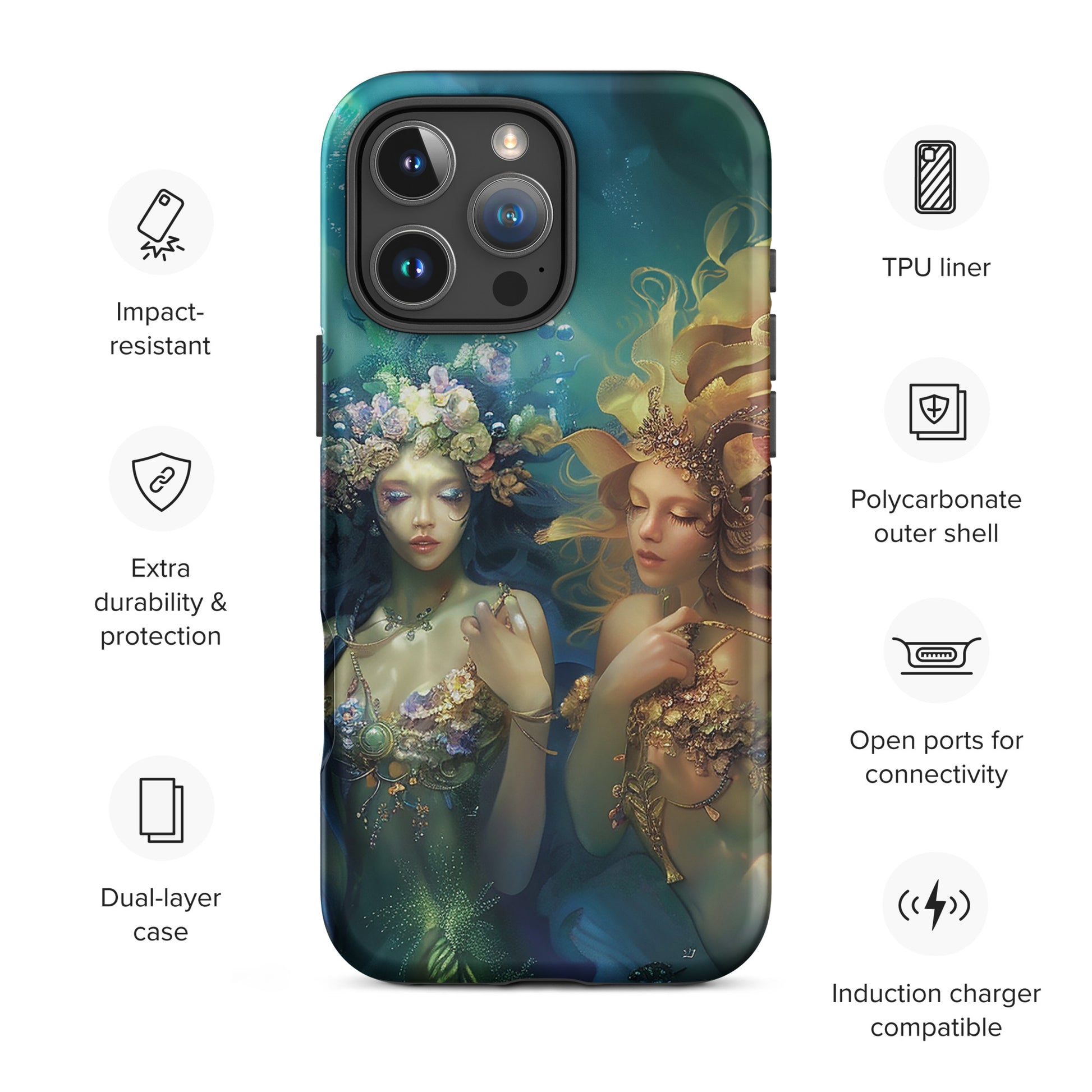 Tough Cases, Ocean Goddess iPhone 16 Cases, Mermaid Phone Cover, Sea L – Transfer Art Store Tough Cases, Ocean Goddess iPhone 16 Cases, Mermaid Phone Cover, Sea L – Transfer Art Store