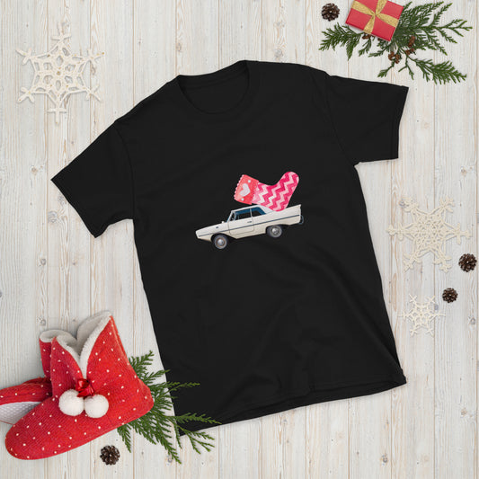 Amphicar 770 Sand Amphibious Car with Holiday Stocking for Car Lovers Unisex T-Shirt