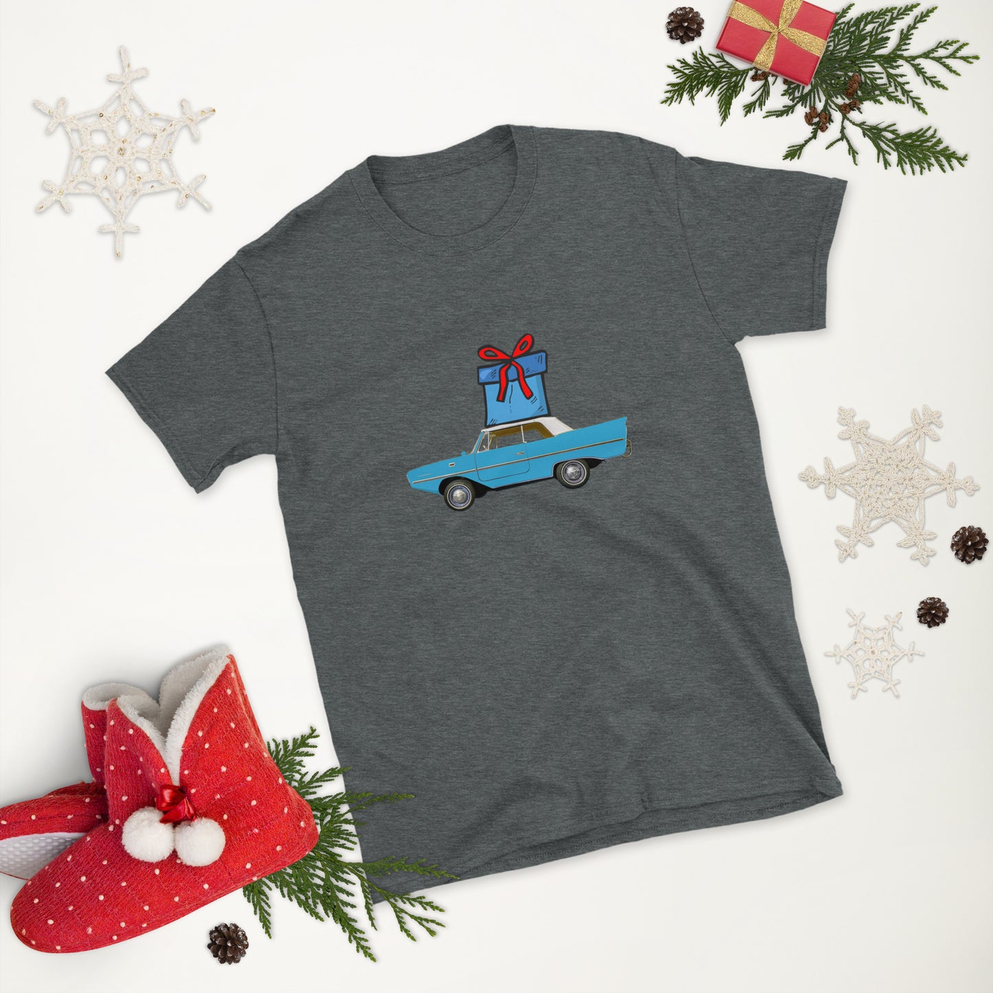 Amphicar 770 Lagoon Blue Amphibious Car with Holiday Present for Car Lovers Unisex T-Shirt