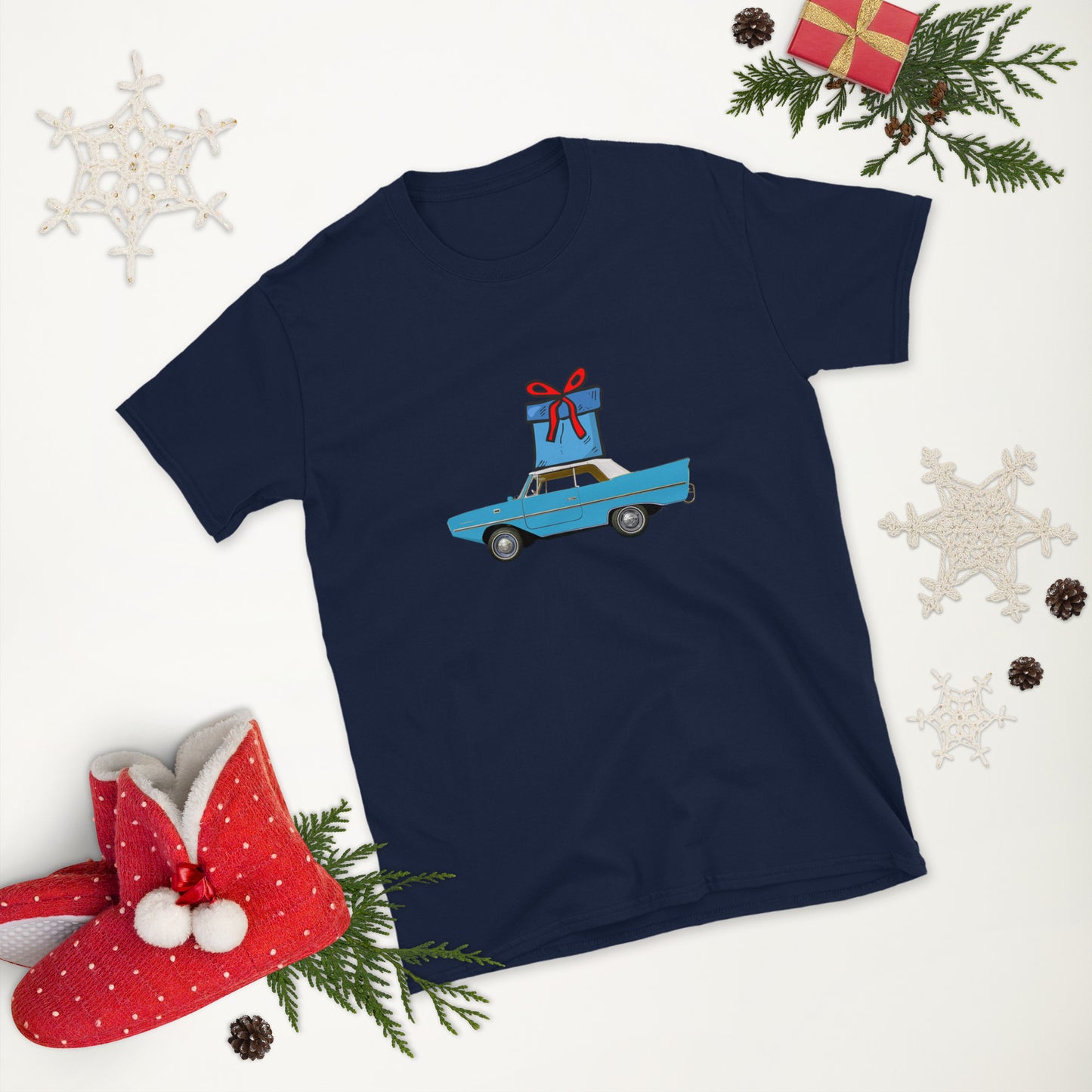 Amphicar 770 Lagoon Blue Amphibious Car with Holiday Present for Car Lovers Unisex T-Shirt