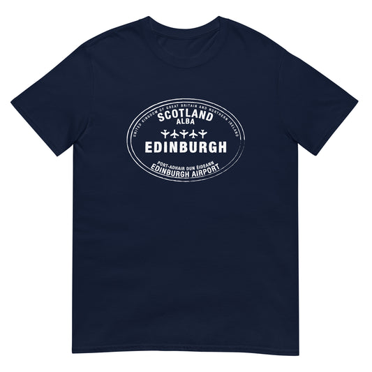 Edinburgh Scotland Passport Stamp Travel Unisex T-Shirt