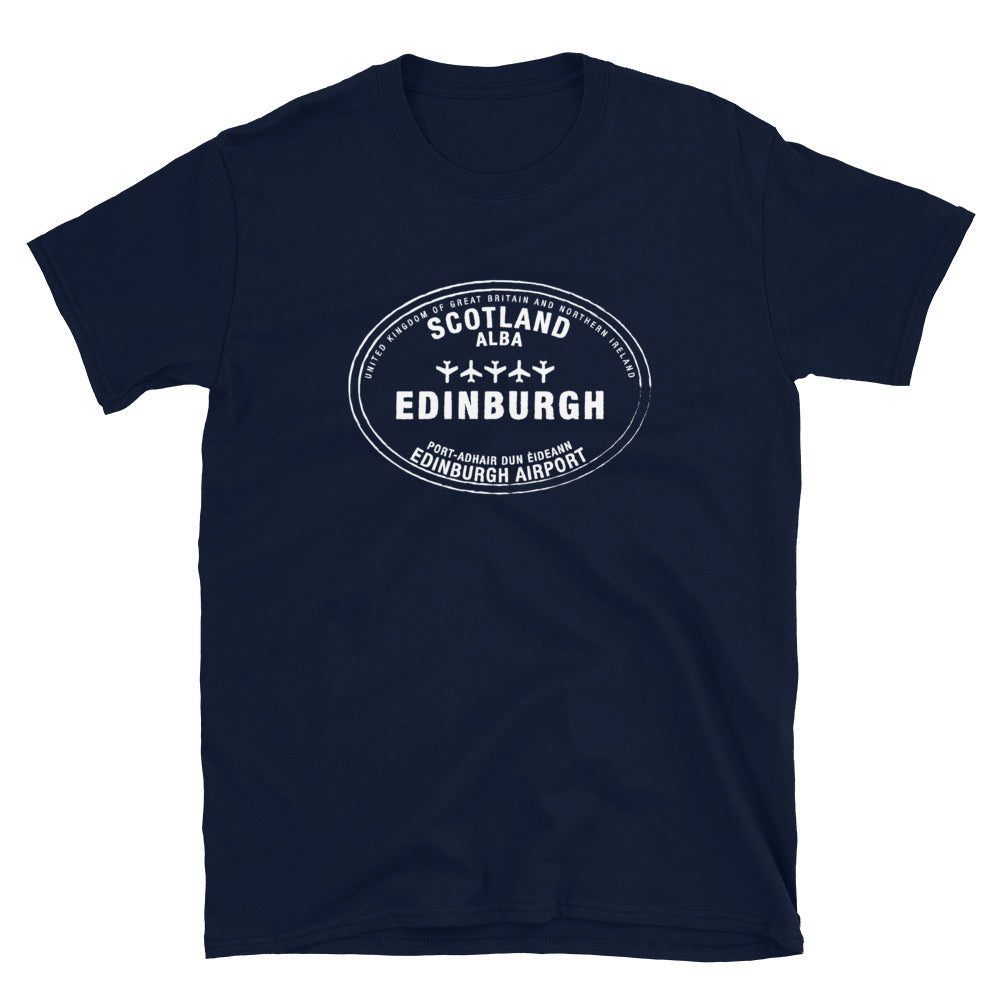 Edinburgh Scotland Passport Stamp Travel Unisex T-Shirt