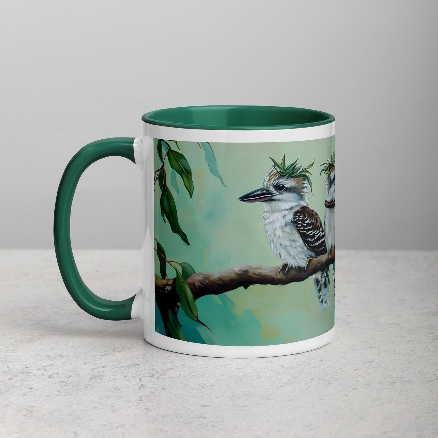 "He Ate His Mealworm Necklace Again!" Funny Kookaburra Mug (2 sizes)