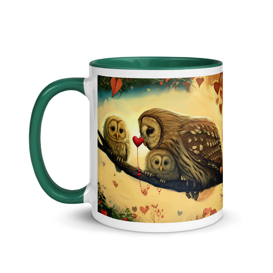 Cuddle Up with a Touch of Nature's Love: The Mama Tawny Owl and Owlets Mug