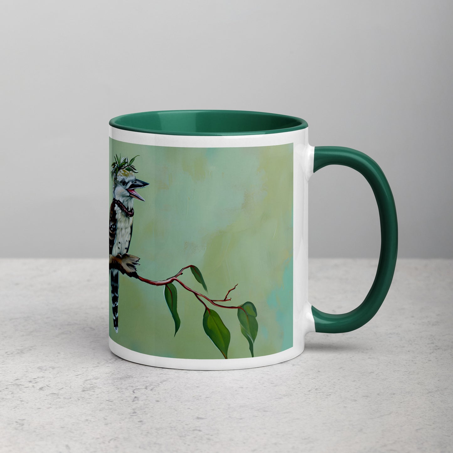 "He Ate His Mealworm Necklace Again!" Funny Kookaburra Mug (2 sizes)