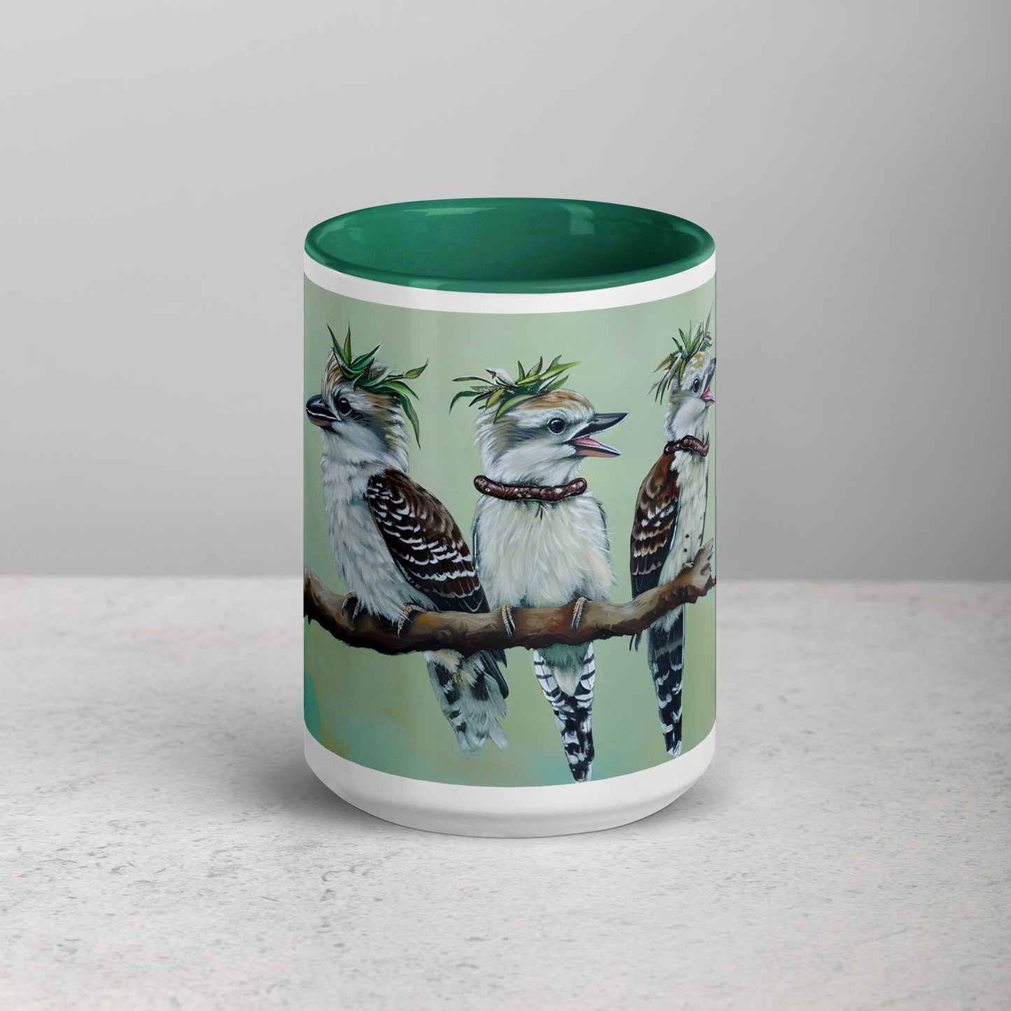 "He Ate His Mealworm Necklace Again!" Funny Kookaburra Mug (2 sizes)