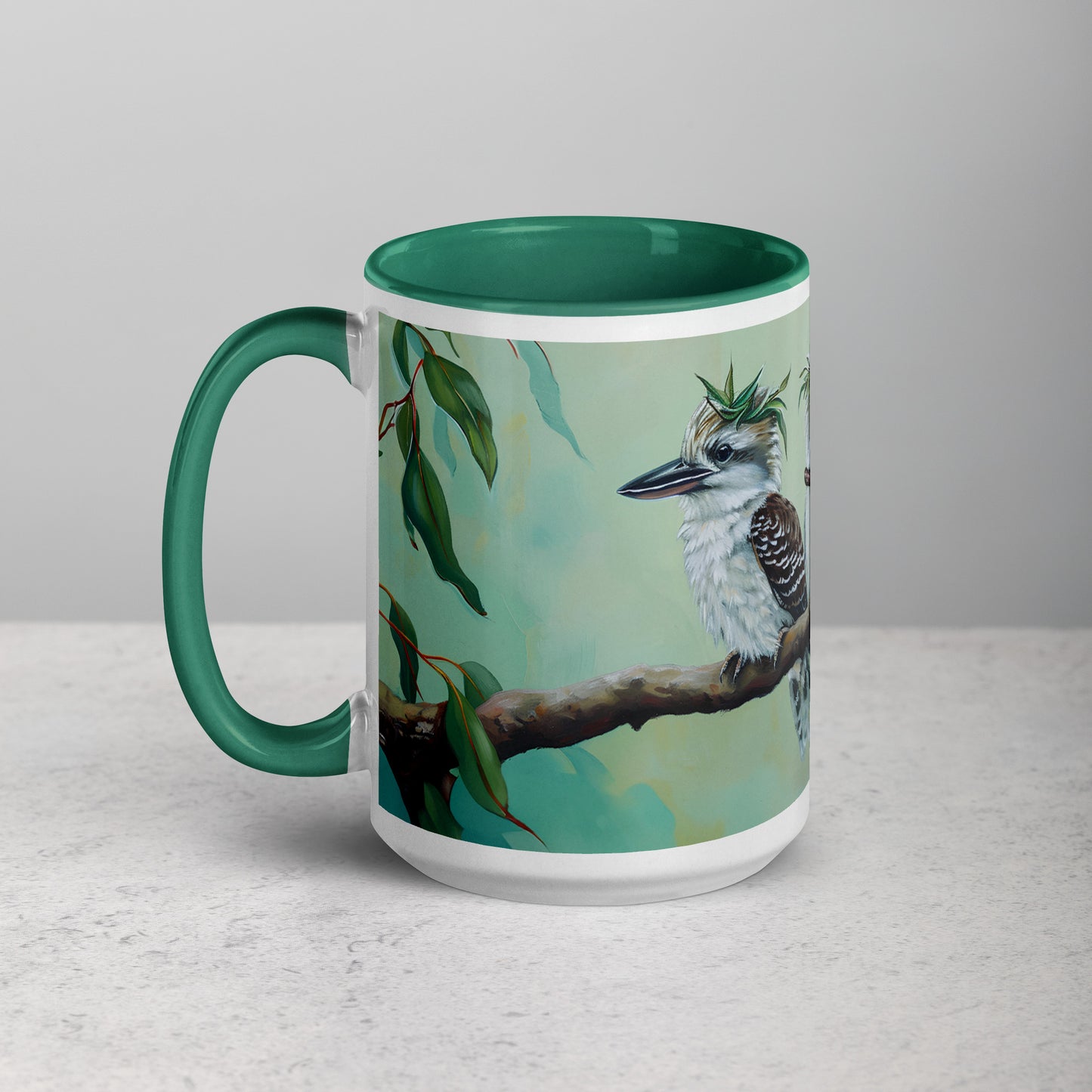 "He Ate His Mealworm Necklace Again!" Funny Kookaburra Mug (2 sizes)