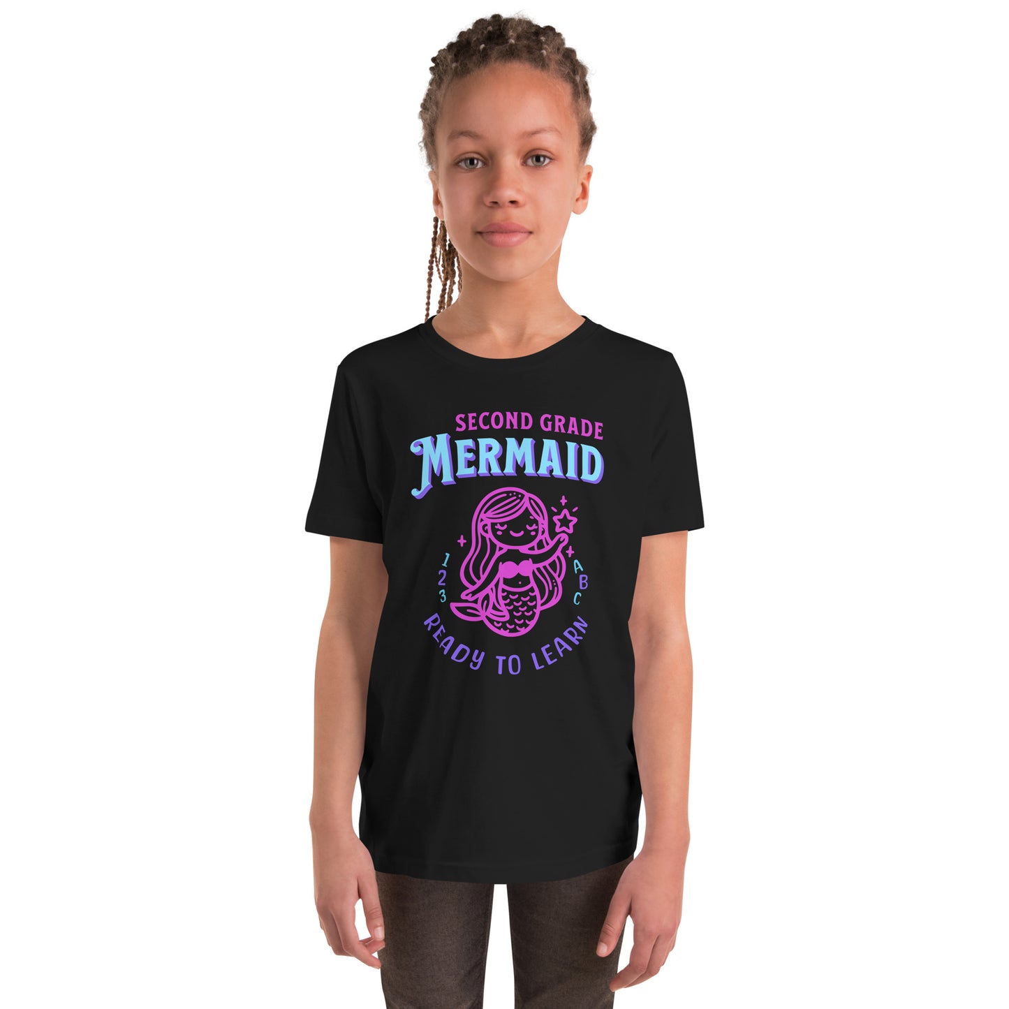 Second Grade Mermaid Ready-to-Learn Kids and Girls Youth T-Shirt