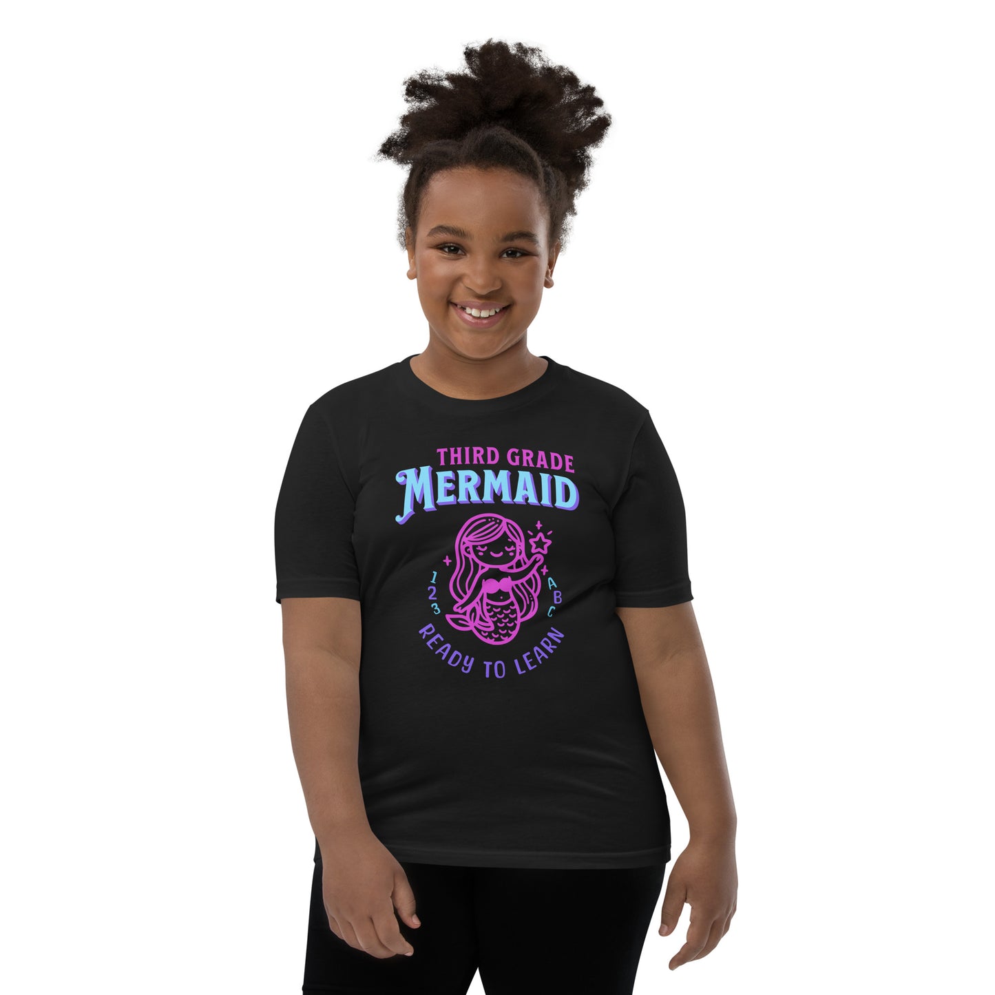 Third Grade Mermaid Ready-to-Learn Kids and Girls Youth T-Shirt