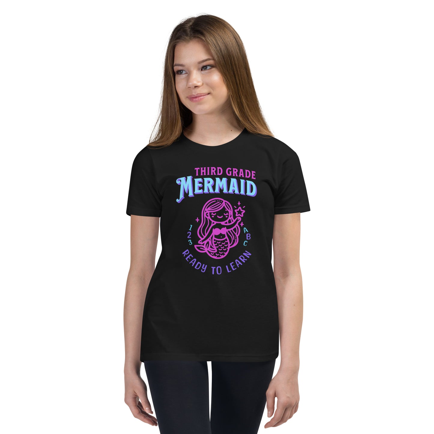 Third Grade Mermaid Ready-to-Learn Kids and Girls Youth T-Shirt