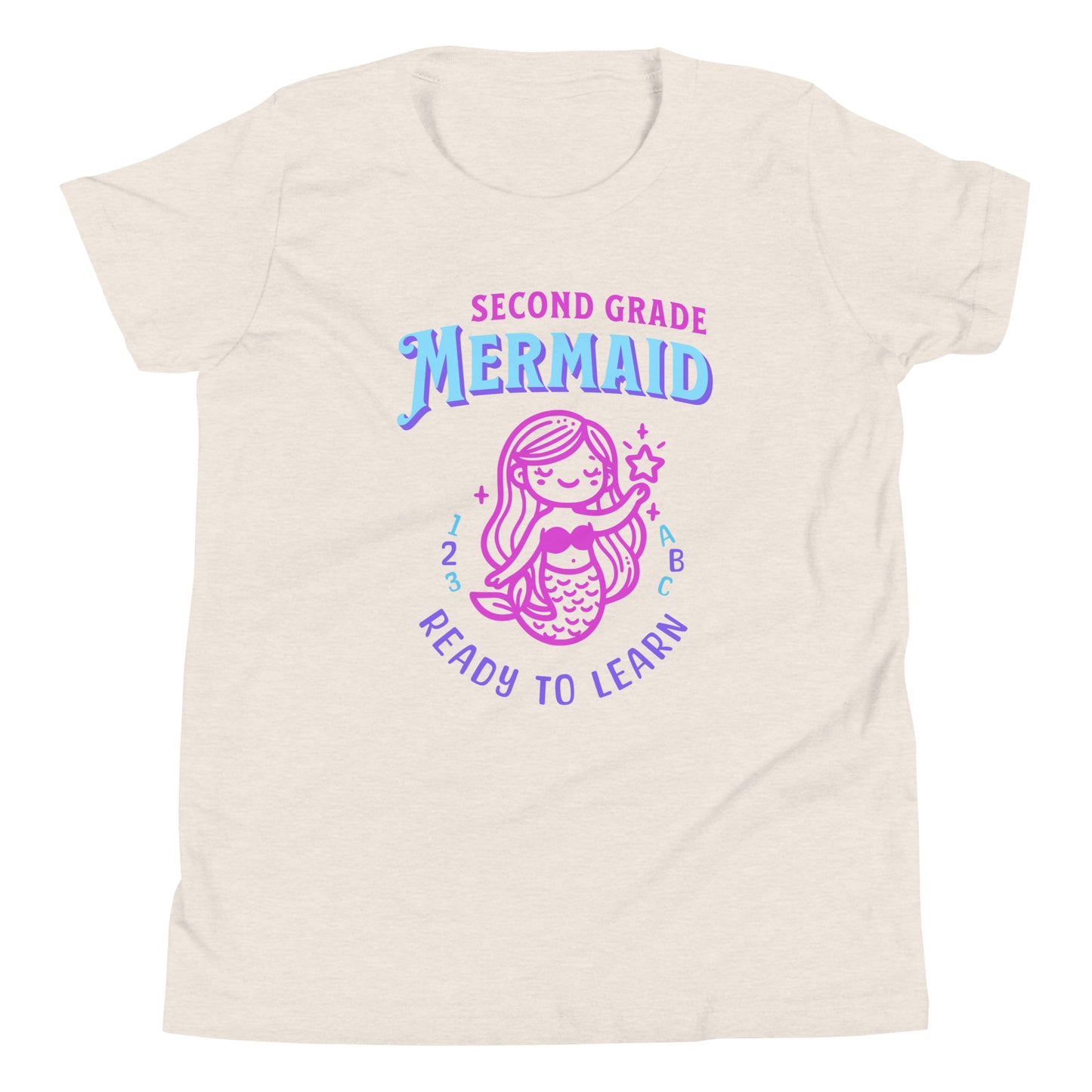 Second Grade Mermaid Ready-to-Learn Kids and Girls Youth T-Shirt