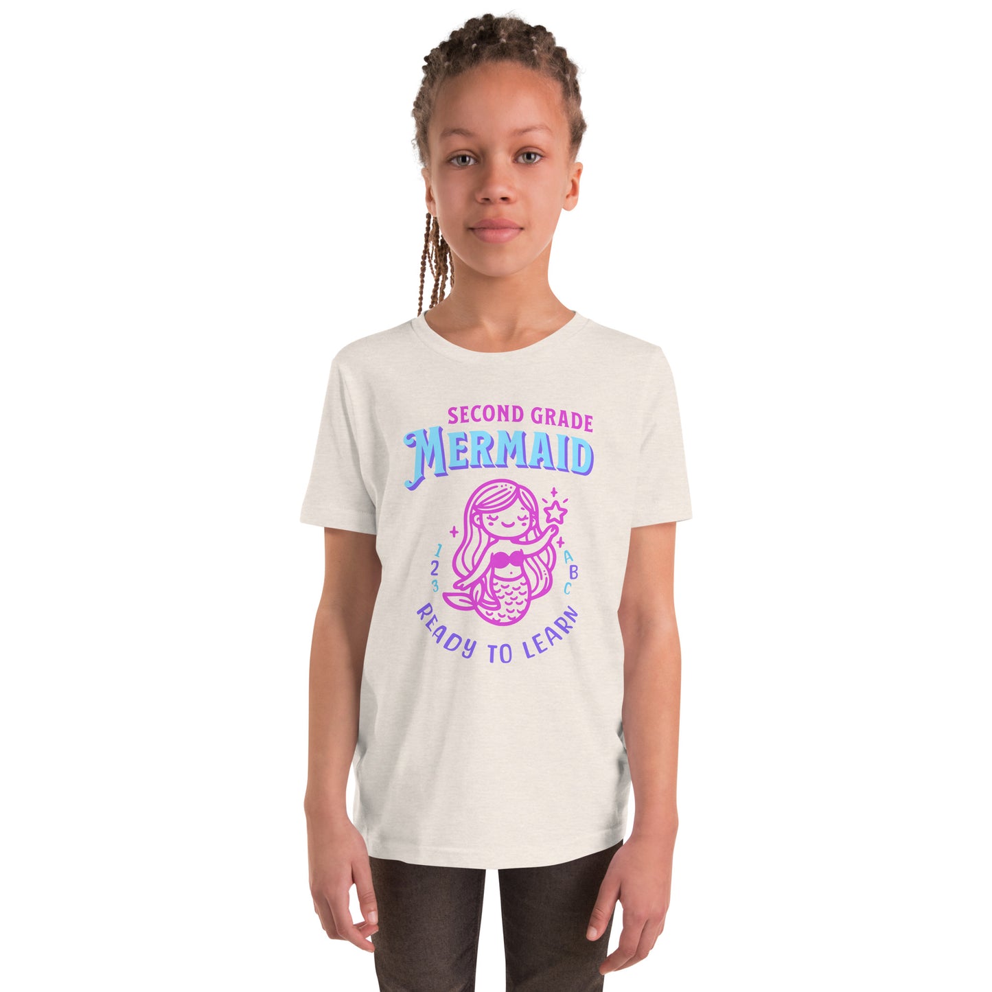 Second Grade Mermaid Ready-to-Learn Kids and Girls Youth T-Shirt