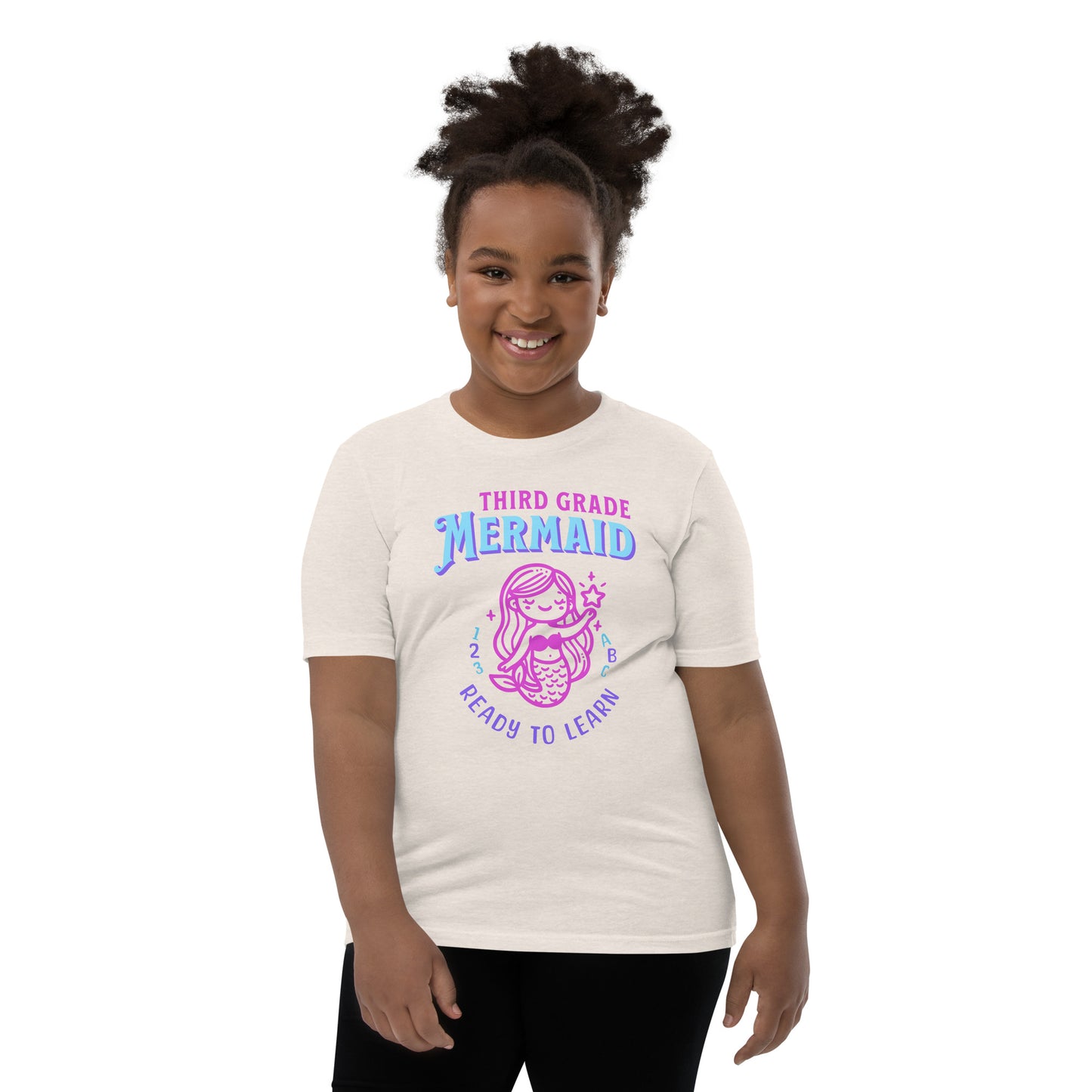 Third Grade Mermaid Ready-to-Learn Kids and Girls Youth T-Shirt